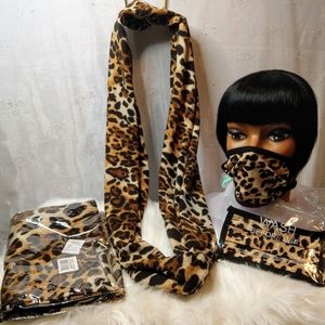 Leopard Infinity Scarf and Mask Set
